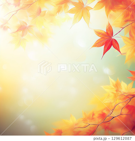 綺麗に色づく紅葉の秋 129612087