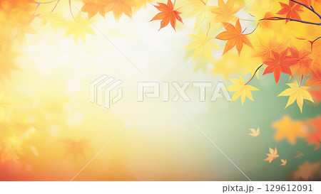 綺麗に色づく紅葉の秋 129612091