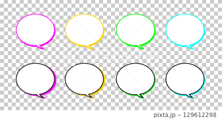 Colorful hand-drawn style speech bubble frame collection (speech bubble outline/comment frame) Colorful hand-drawn style speech bubble frame collection (speech bubble outline/comment frame) 129612298