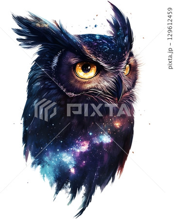 owl on a white background 129612459
