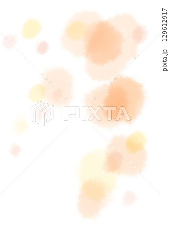 花のようなあたたかなピンクや黄色の水彩のにじみテクスチャ 129612917