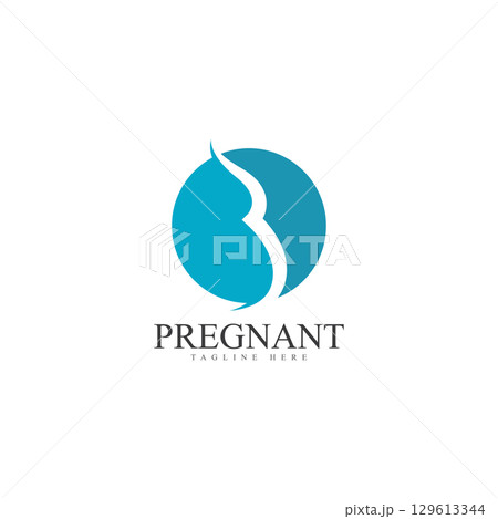 women pregnant logo vector icon template icon 129613344