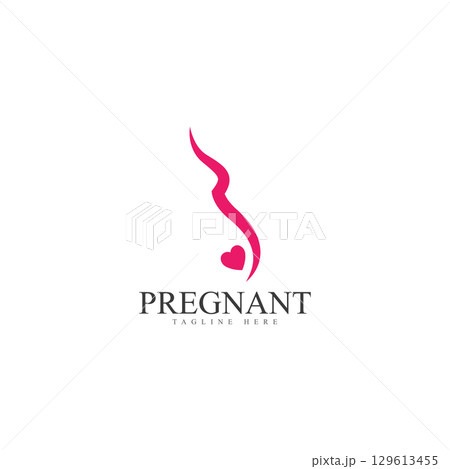 women pregnant logo vector icon template icon 129613455