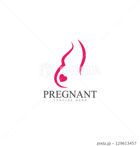 women pregnant logo vector icon template icon 129613457