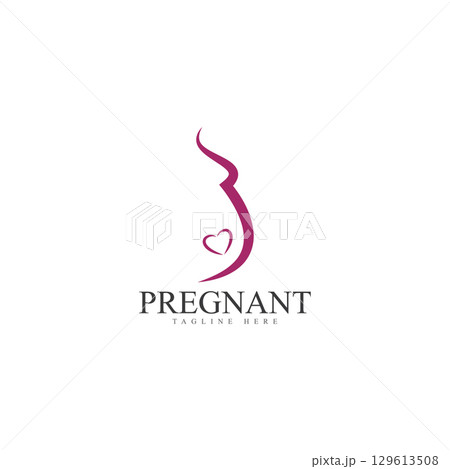 women pregnant logo vector icon template icon 129613508