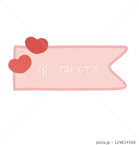 Red banner with hearts 129614508