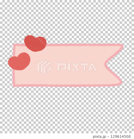 Red banner with hearts 129614508