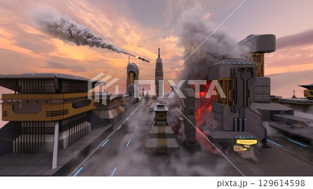 攻撃される基地 129614598