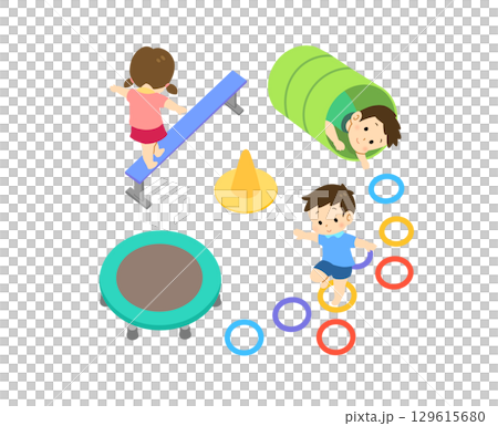 孩子們在賽道上玩耍 孩子們在賽道上玩耍 129615680