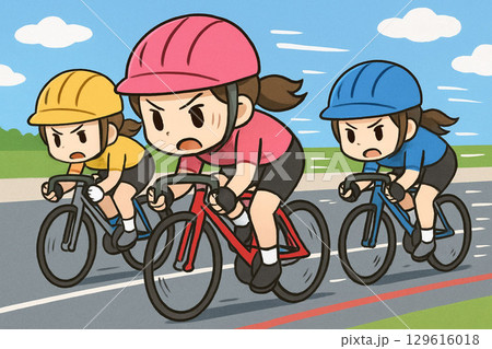 女性の競輪選手 129616018