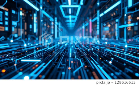 blurred image of a futuristic city 129616613