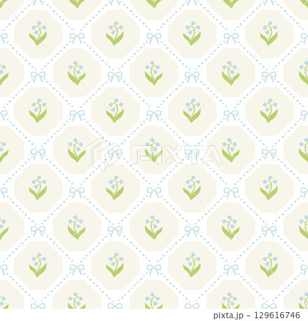 スズランシームレスパターン 129616746