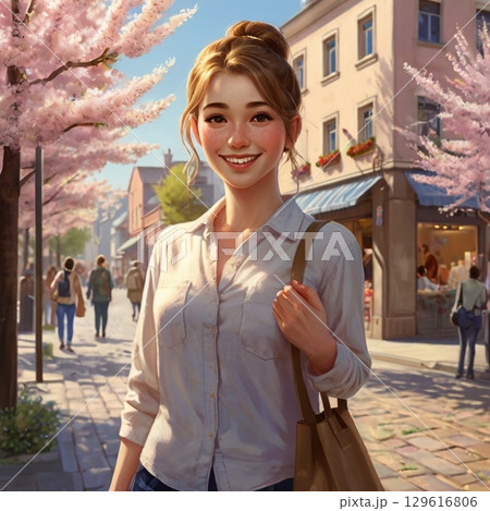 桜と美女 桜と美女 129616806