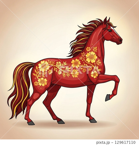 【Design Material】Year of the Horse Geometric Art 129617110