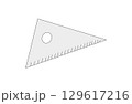 白い背景の三角定規のイラスト 129617216