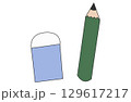 鉛筆と消しゴムのセット 129617217