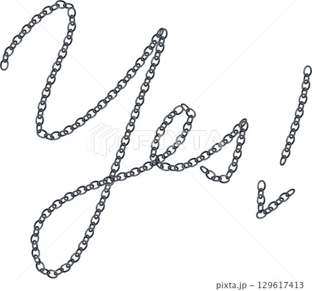 シルバーチェーンのYes!の文字のイラスト素材 129617413