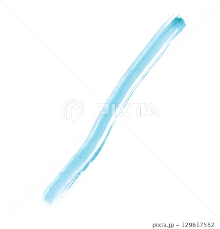 Blue watercolor line drawn with a brush with visible texture. Drawing for blanks, scrapbooking, journaling. Line, brush, texture, direction Blue watercolor line drawn with a brush with visible texture. Drawing for blanks, scrapbooking, journaling. Line, brush, texture, direction 129617582