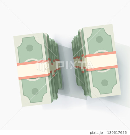 money stacks in cute design top view 129617636