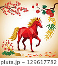 【Design Material】Floral and Animal Geometric Art 129617782