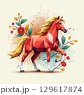 【Design Material】Shining Mane Red Horse Polygon Il 129617874