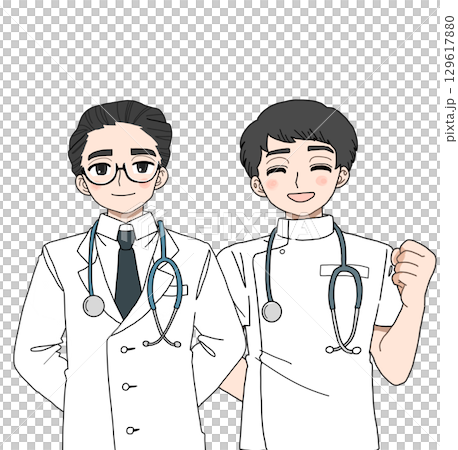 Male doctor and male nurse Male doctor and male nurse 129617880