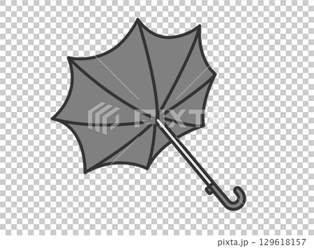 被強風吹翻的雨傘插圖 | 強風、大雨、颱風天 129618157