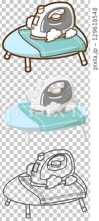 ハンカチをアイロンがけ（コードレスアイロン） 129618548