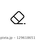 black Eraser line art icon in trendy flat style isolated on white background. Eraser silhouette outline symbol for your website design, logo, app, UI. Vector illustration, EPS10. 129618651