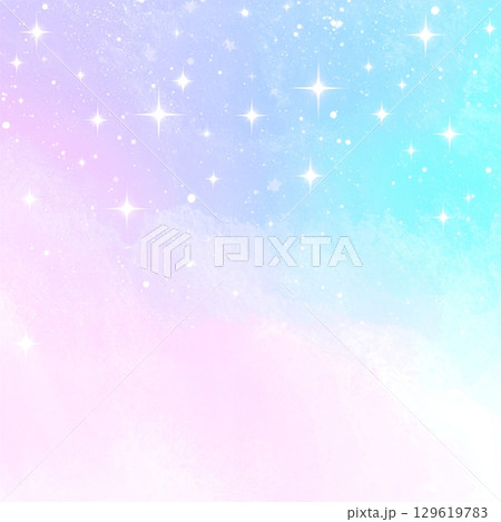 パステルドリームスカイと輝く星々 129619783