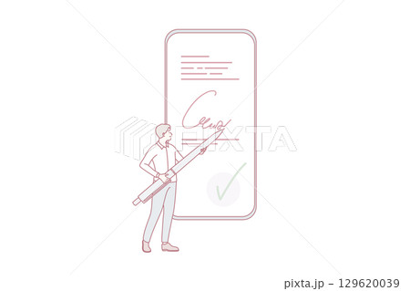 Electronic signature and technologies concept 129620039