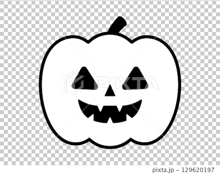 ジャックオーランタンのアイコン　モノトーン 129620197