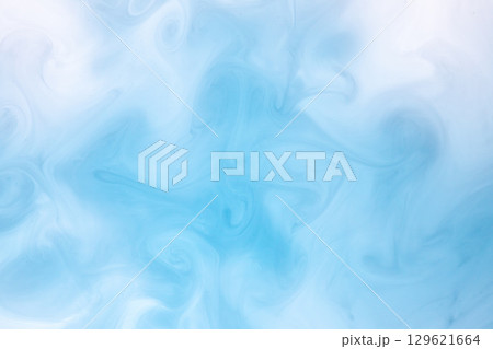 青と白の抽象水彩テクスチャ背景 129621664