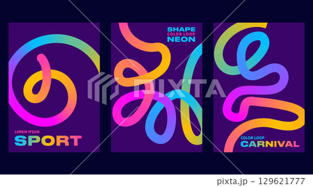 Gradient line posters with abstract backgrounds and colorful patterns create vibrant designs. Vector graphic elements and wave shapes blend by using dynamic gradients. Perfect for modern and fun art. Gradient line posters with abstract backgrounds and colorful patterns create vibrant designs. Vector graphic elements and wave shapes blend by using dynamic gradients. Perfect for modern and fun art. 129621777