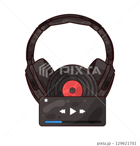 illustration of headphone illustration of headphone 129621781