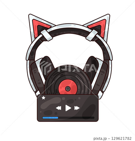 illustration of headphone 129621782