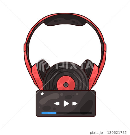 illustration of headphone illustration of headphone 129621785