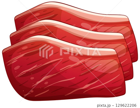 Realistic Vector Illustration of Raw Meat Slices 129622206