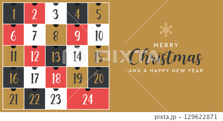 colorful advent calendar 24 christmas gifts vector illustration colorful advent calendar 24 christmas gifts vector illustration 129622871