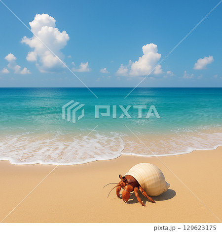 真昼のビーチ 129623175