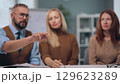 People are watching holographic screens 129623289