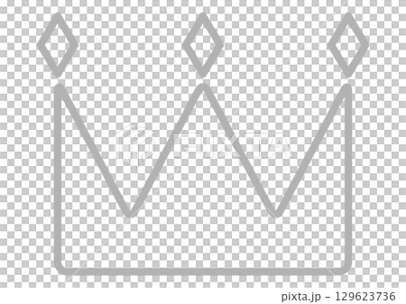 Silver simple crown icon Silver simple crown icon 129623736