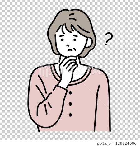 Senior women with doubts and worries 129624006