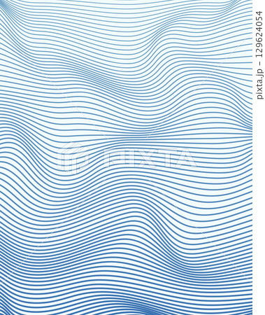 abstract background texture with wavy blue lines creating optical illusion and flowing texture over clean white surface for modern design and minimal art concepts 129624054
