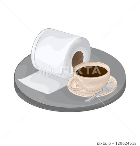 Illustration of Tissue With Coffee Cup 129624618
