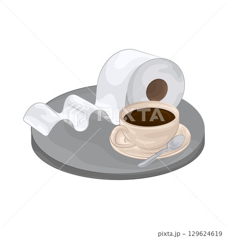 Illustration of Tissue With Coffee Cup Illustration of Tissue With Coffee Cup 129624619