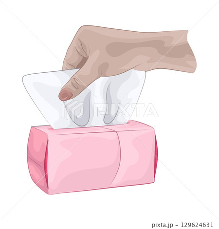 Illustration of Tissue Box Illustration of Tissue Box 129624631