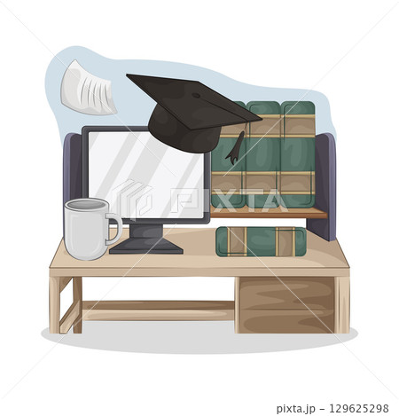 Illustration of Book on the table 129625298