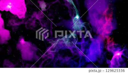 3d rendering. Cosmic foggy. Cluster of stars and galaxies, Obloka dust and gas in outer space. Graphic illustration for your background. 3d rendering. Cosmic foggy. Cluster of stars and galaxies, Obloka dust and gas in outer space. Graphic illustration for your background. 129625336