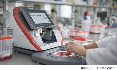 The future AI medical laboratory and research concept, Laboratory equipment in use with a focus on scientific research. 129625967